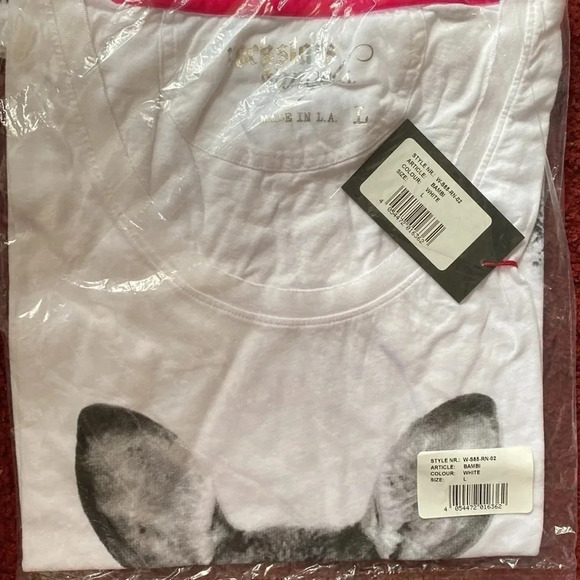 Rockstars & Angels Bambi T-Shirt Angels Cut Weiss Damen S M L - Picture 4 of 4